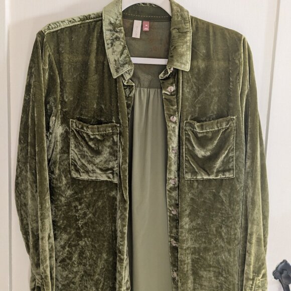 Anthropologie Pilcro Hadley Velvet Shirt XS - Picture 1 of 3